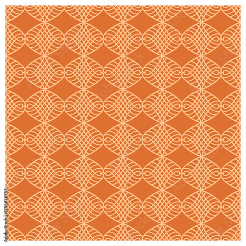 seamless orange geometric culture pattern