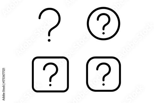 Various designs of question marks in different shapes and styles for visual representation of inquiries