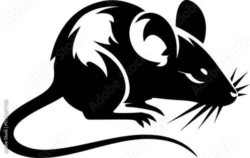 Stylish Black and White Mouse Vector Illustration for Design Projects