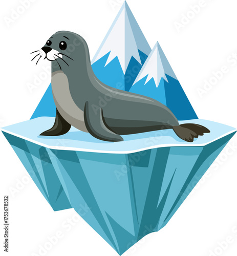 Bir buzul üstünde fok balığı 