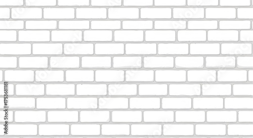 Clean white brick wall pattern offers a versatile and modern backdrop for design projects, providing a fresh, architectural foundation.