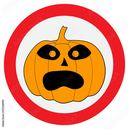 Cartoon Halloween Pumpkin Sign