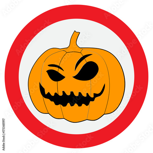 Cartoon Halloween Pumpkin Sign