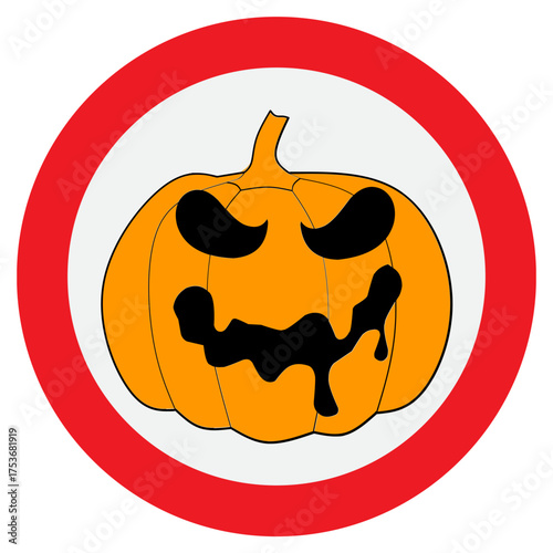 Cartoon Halloween Pumpkin Sign
