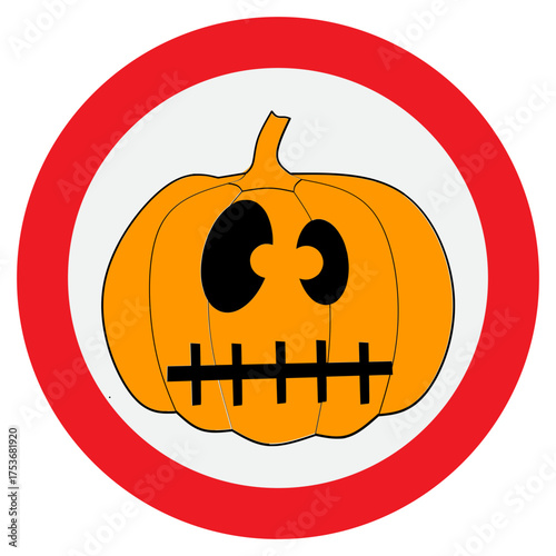 Cartoon Halloween Pumpkin Sign