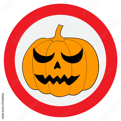 Cartoon Halloween Pumpkin Sign
