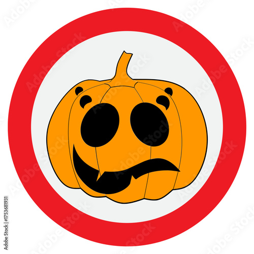 Cartoon Halloween Pumpkin Sign
