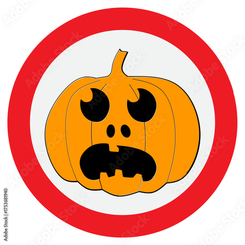 Cartoon Halloween Pumpkin Sign