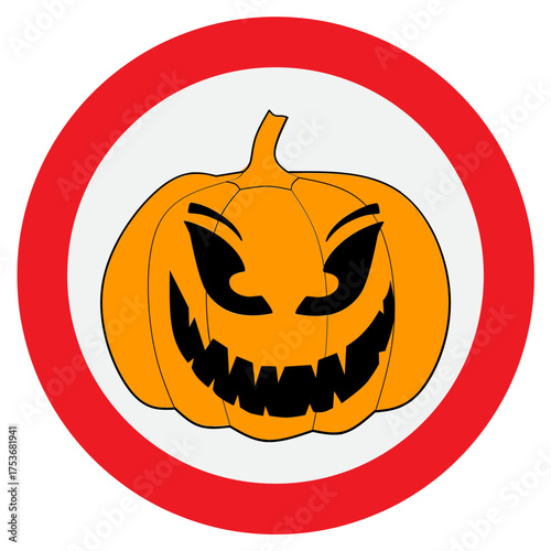 Cartoon Halloween Pumpkin Sign