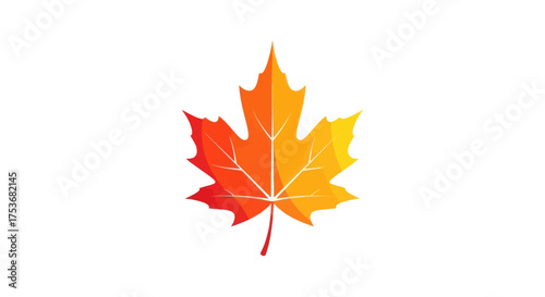 Vibrant Autumn Maple Leaf with Gradient Colors.