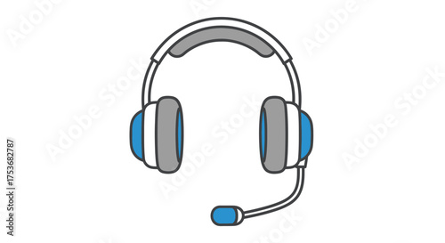 Modern Over-Ear Headphones with Integrated Microphone for Communication.