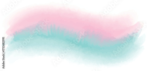 Vector art of abstract watercolor splash in pink and turquoise