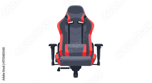 Ergonomic Gaming Chair with Red and Black Accents.