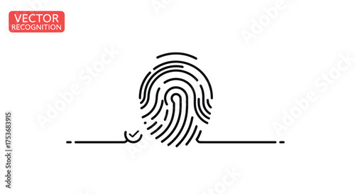Stylized black fingerprint icon with a subtle checkmark.