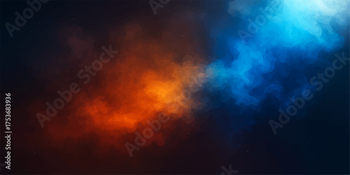 A dynamic abstract background of colorful smoke, suggesting an ethereal storm of light and fire in dark space