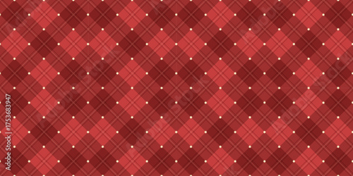 Seamless geometric pattern. Holiday design. Squares, stripes, stars, sparkles. Endless repeat Christmas background, wallpaper. Retro, vintage style. Crossed, checkered seamless pattern.