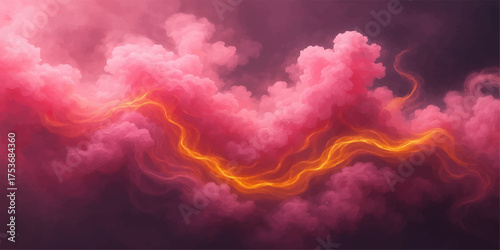 A dramatic red heart in the dark cloudscape at sunset