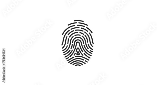 Stylized Black Fingerprint Icon for Security and Identity.