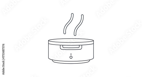 Line Art Humidifier or Diffuser Emitting Steam Icon.