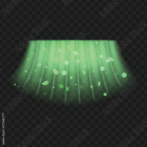 Airflow with green leaves. Environment, health, ecology.