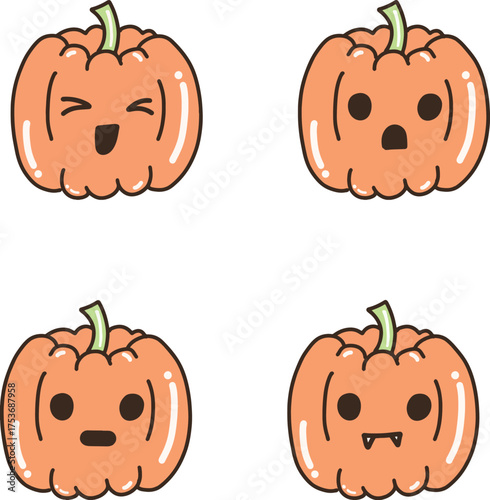 Calabaza con expresiones