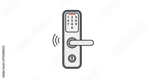 Modern Digital Smart Lock with Keypad and Handle.
