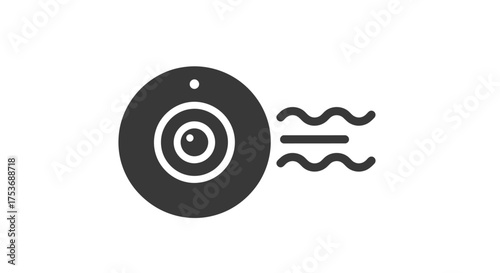 Wireless Webcam Icon with Signal Waves.