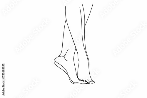 Elegant Line Art Illustration of Legs and Feet in Minimalist Style
