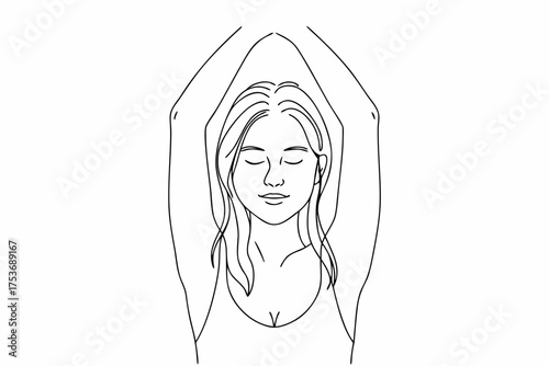 Minimalist line art of a woman in a yoga pose illustration