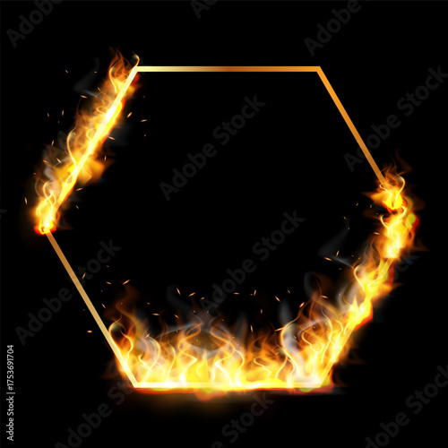 A fiery yellow-orange diamond-shaped frame with a glow effect.