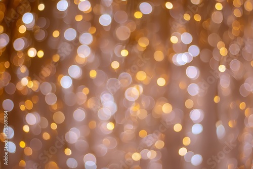 Soft Golden Lights Shine in a Beautiful Bokeh Display for a Festive Atmosphere