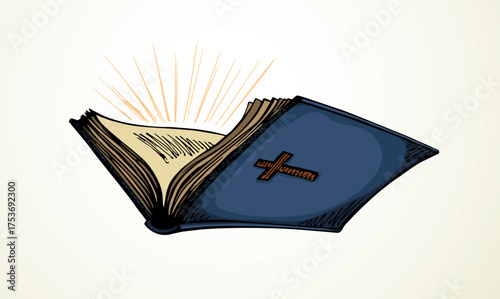 Vector drawing. Big old book