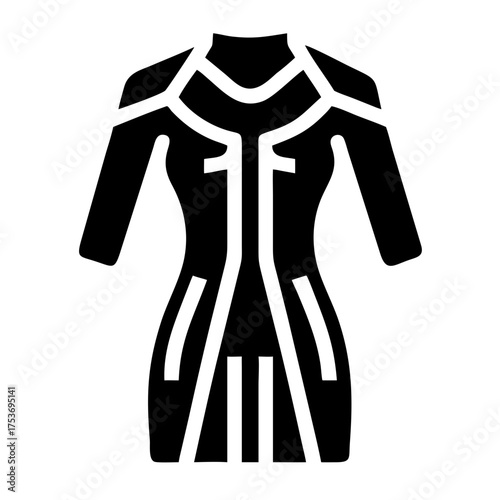 Vector art of wetsuit icon, depicting diving, swimming, and water sports apparel