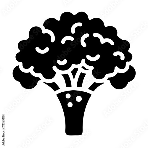 Vector art of broccoli icon, a healthy and nutritious vegetable, a source of vitamins and fiber
