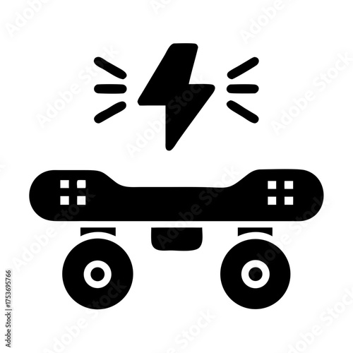 Vector art of electric skateboard icon modern transportation and technology concept design