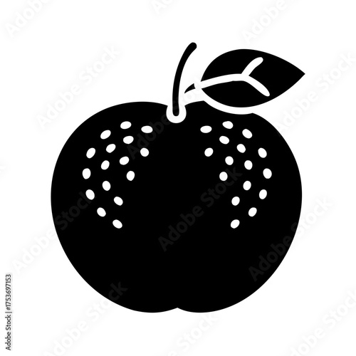 Illustration of an apple, a common fruit with a sweet and crisp taste