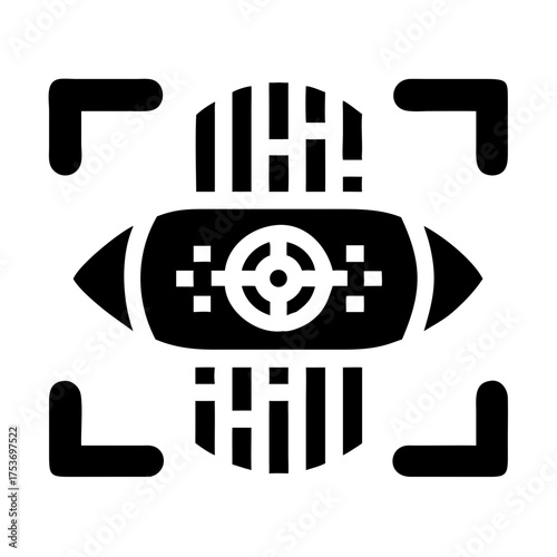 Illustration of eye scan, a modern technology for security and identification