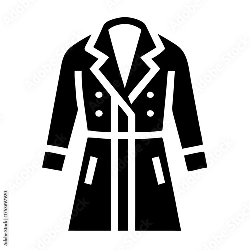 Vector art of trench coat icon, symbolizing fashion, style, and protection from weather