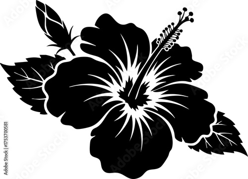 Elegant hibiscus bloom design, perfect for tropical themes, branding, or summer promotions. This floral art brings a touch of paradise to any project