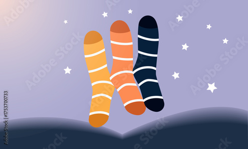  arm socks under the starry sky
