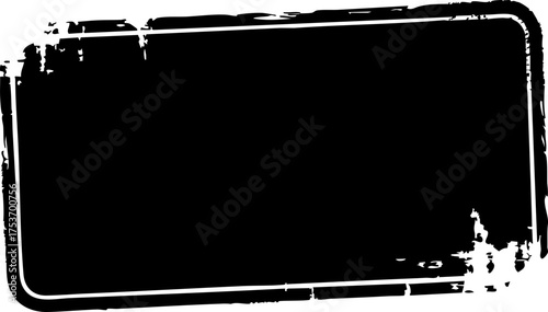 Bold distressed black rectangle with grunge edges, perfect for adding texture and depth to your design, ideal for vintage or industrial projects
