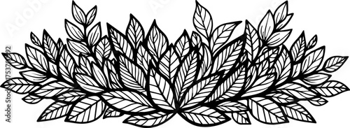 Elegant floral leaf wreath border, ideal for invitations, cards, and nature-inspired designs. A detailed vector graphic with a classic, timeless appeal