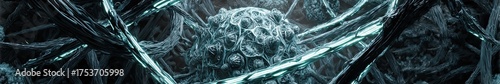 Abstract organic structure with glowing elements. Biological network concept for advanced technology and futuristic design.