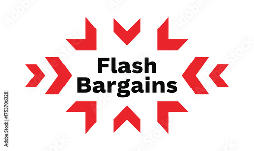 Bold graphic announcing flash bargains, perfect for promotions and sales events.