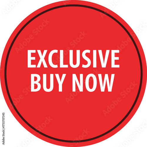 Bold red circle with white text announcing "Exclusive Buy Now"