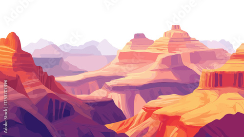 Grand Canyon National Park. Grand Canyon National Park hand drawn watercolor illustration