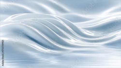 Abstract silky waves reflecting light on water surface