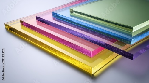 Wallpaper Mural Translucent colorful glass sheets stacked at an angle Torontodigital.ca