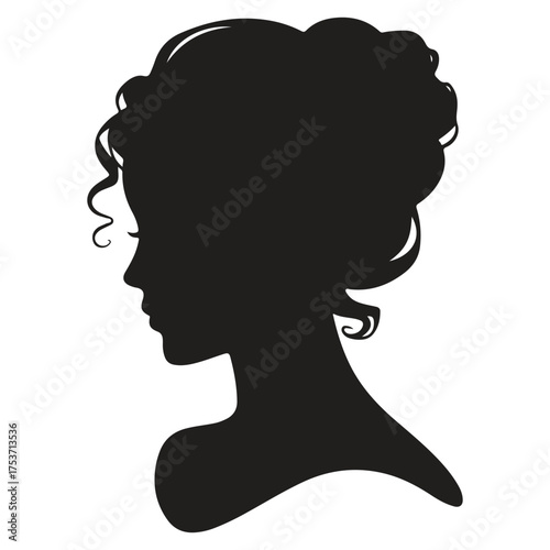 Elegant woman profile silhouette