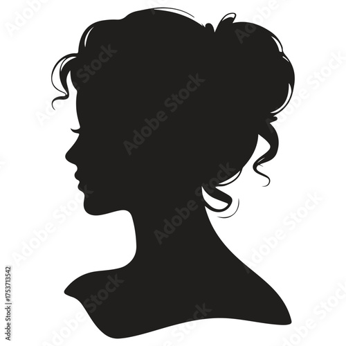 Elegant woman s profile silhouette silhouette